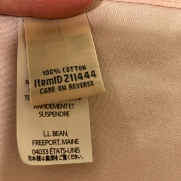 LLBean "Wrinkle Resist" Light Pink Button-front Shirt, size M - Picture 7 of 9